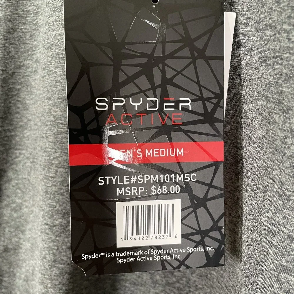 Spyder Men's Active Performance Pullover long sleeve Size M Dark Gray - Picture 5 of 7